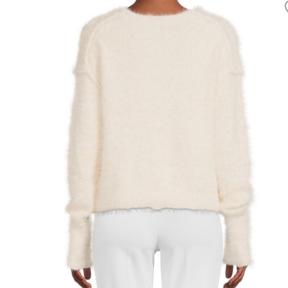 NWT Womens Free People Serendipity Faux Fur Sweater Size Small White Cream Color - Picture 8 of 15